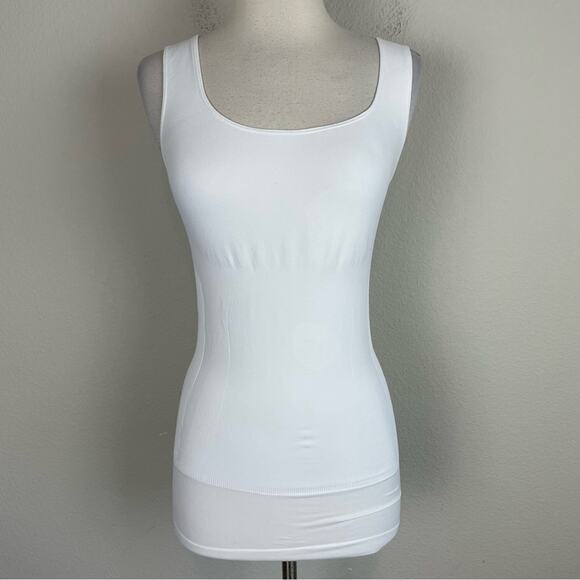 Blanqi White Cross Back Maternity Tank Top Medium - Picture 1 of 5